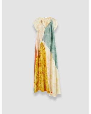 JOSEPH Tulipa Planchart Print Silk Dress - Metallic