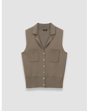 JOSEPH Milano Knit Stretch Vest - Brown