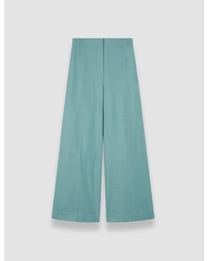 JOSEPH Thurlow Soft Cotton Silk Pants - Blue