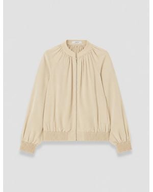 JOSEPH Mira Satin Twill Bomber Jacket - Natural