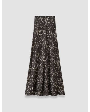 JOSEPH Marzia Printed Crinkle Skirt - Brown