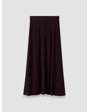 JOSEPH Hallie Merino Wool Rib Skirt - Purple