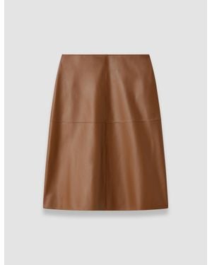 JOSEPH Niven Soft Nappa Leather Skirt - Brown