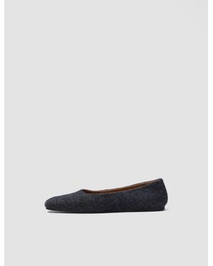 JOSEPH Textured Wool Ballerinas - White