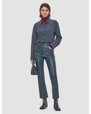 JOSEPH Duke Leather Stretch Pants - Blue