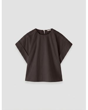 JOSEPH Fassia Cotton Poplin Blouse - Black