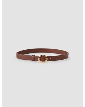 JOSEPH Rene Textured Leather Belt - White