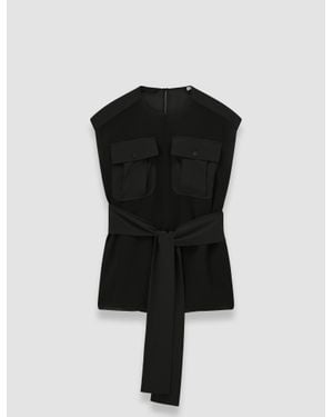 JOSEPH Kniza Silk Blend Blouse - Black