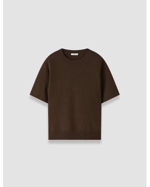 JOSEPH Meli Double Side Cashmere Top - Brown