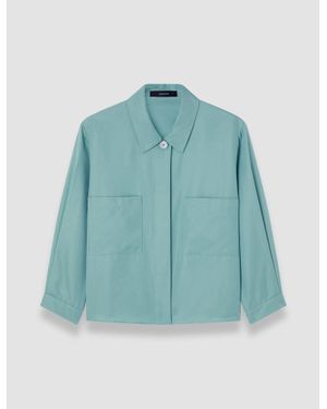JOSEPH Satie Soft Cotton Silk Shirt - Blue