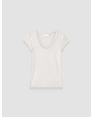 JOSEPH Saba Cotton Rib Top - White