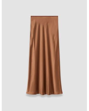 JOSEPH Isaak Long Silk Satin Skirt - Natural