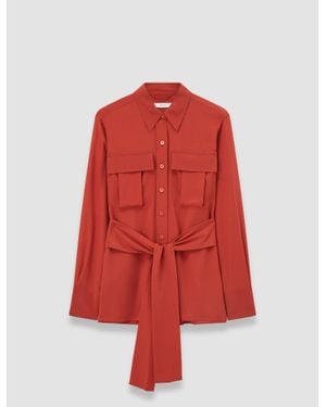 JOSEPH Yas Crepe De Soie Silk Shirt - Red