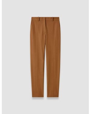 JOSEPH Coleman Long Gabardine Stretch Pants - Brown
