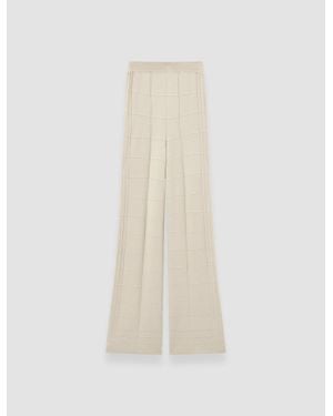JOSEPH Viscose Grid Knit Pants - White