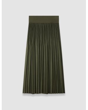 JOSEPH Rabat Pleated Satin Skirt - Green