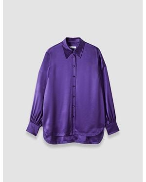 JOSEPH Dieu Double Satin Blouse - Purple