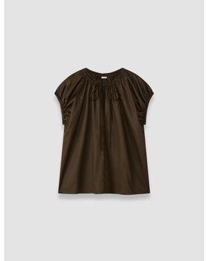 JOSEPH Cindy Cotton Sateen Blouse - Green