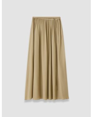 JOSEPH Elba Silk Blend Crepe Skirt - Natural