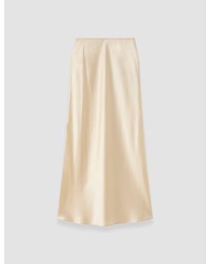JOSEPH Isaak Long Silk Satin Skirt - Natural