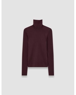 JOSEPH Silk Stretch High Neck Top - Purple