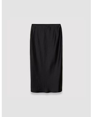 JOSEPH Isaak Silk Satin Skirt - Black
