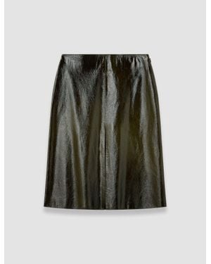 JOSEPH Baha Textured Patent Leather Skirt - Green