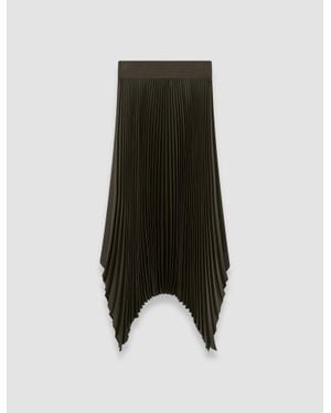 JOSEPH Ade Knit Weave Plissé Skirt - Black