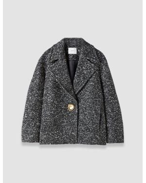 JOSEPH Agar Donegal Tweed Wool Coat - Black