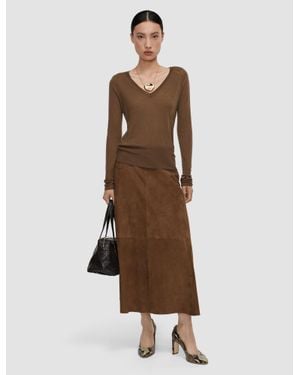 JOSEPH Cetus Cashair V Neck Sweater - Natural