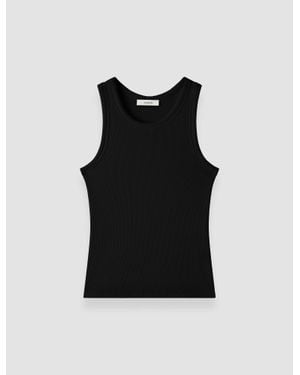 JOSEPH Yeux Cotton Rib Vest - Black