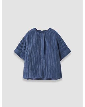 JOSEPH Yani Fluid Crinkle Blouse - Blue