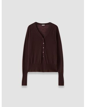 JOSEPH Reem Cashair Henley Top - Brown