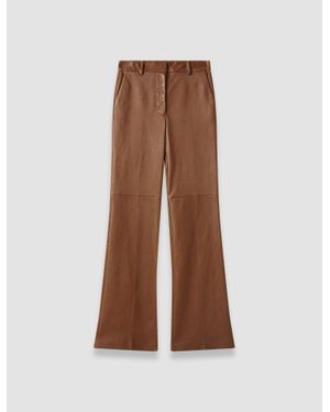 JOSEPH Tafira Leather Stretch Pants - Brown