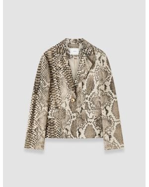 JOSEPH Birch Naia Twill Snake Blazer - Brown