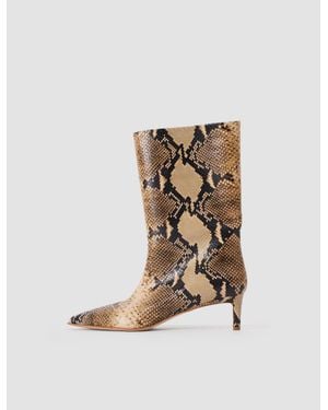 JOSEPH Tiana Snake Leather Short Boots - Natural