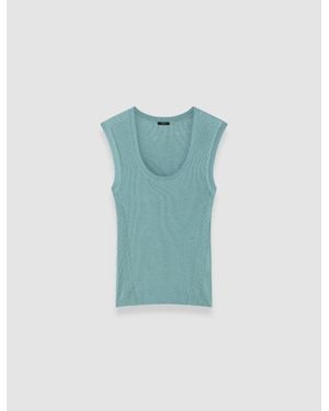 JOSEPH Alaou Linen Blend Knit Vest Top - White