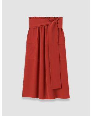 JOSEPH Charai Crepe De Soie Silk Skirt - Red