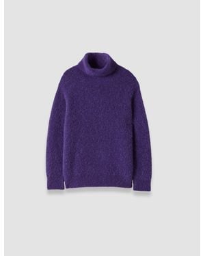 JOSEPH Meslay Brushed Alpaca Sweater - Purple