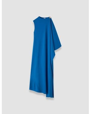 JOSEPH Aly Crepe Cape Dress - Blue