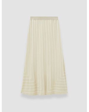 JOSEPH Geometric Jacquard Silk Blend Skirt - Natural
