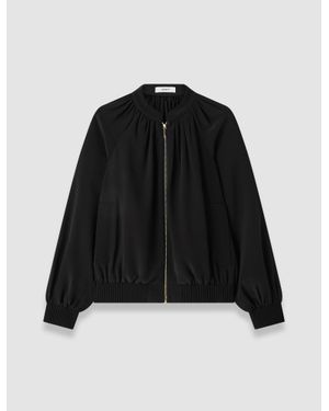 JOSEPH Mira Satin Twill Bomber Jacket - Black