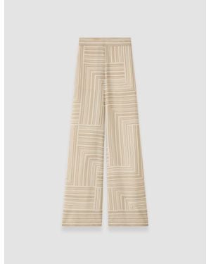 JOSEPH Dijon Printed Silk Pants - Natural