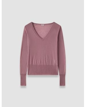 JOSEPH Cetus Cashair V Neck Sweater - Pink