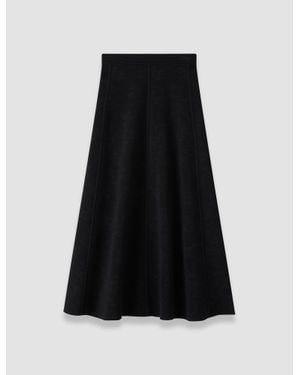 JOSEPH Helius Leopard Jacquard Milano Skirt - Black