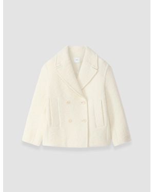 JOSEPH Eddie Wool Bouclé Coat - White