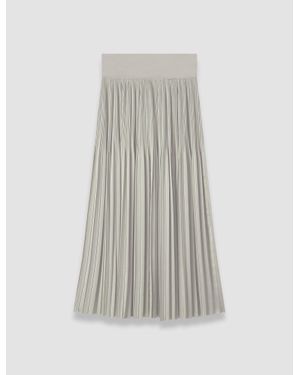 JOSEPH Rabat Pleated Satin Skirt - White