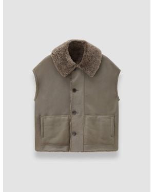 JOSEPH Molin Reversible Shearling Gilet - Brown