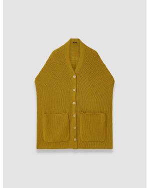 JOSEPH Light Cardigan Stitch Button Scarf - Yellow