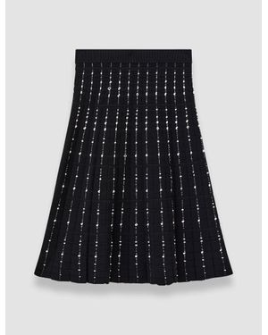 JOSEPH Fragmented Stripes Knee Length Skirt - Black